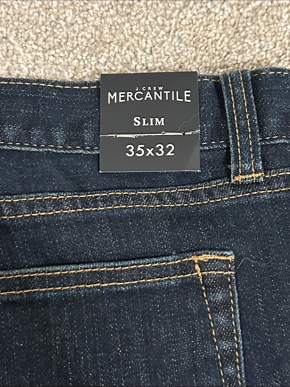 J Crew Mercantile Men's Dark Blue Slim Straight-Leg Jeans size 35x32